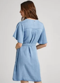 Women Pepe Jeans Tencel Wrap Dress