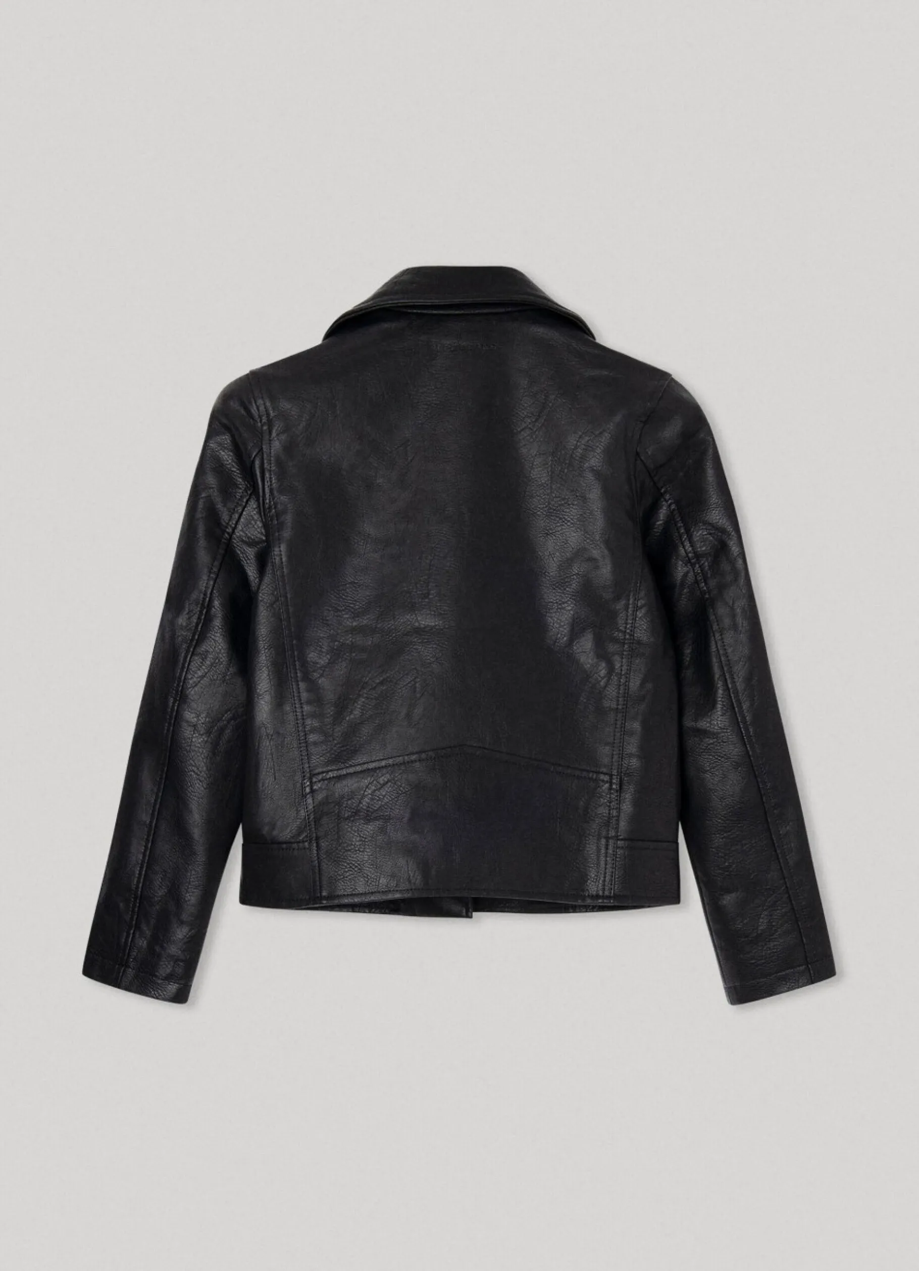 Girl Pepe Jeans Textured Fabric Biker Jacket