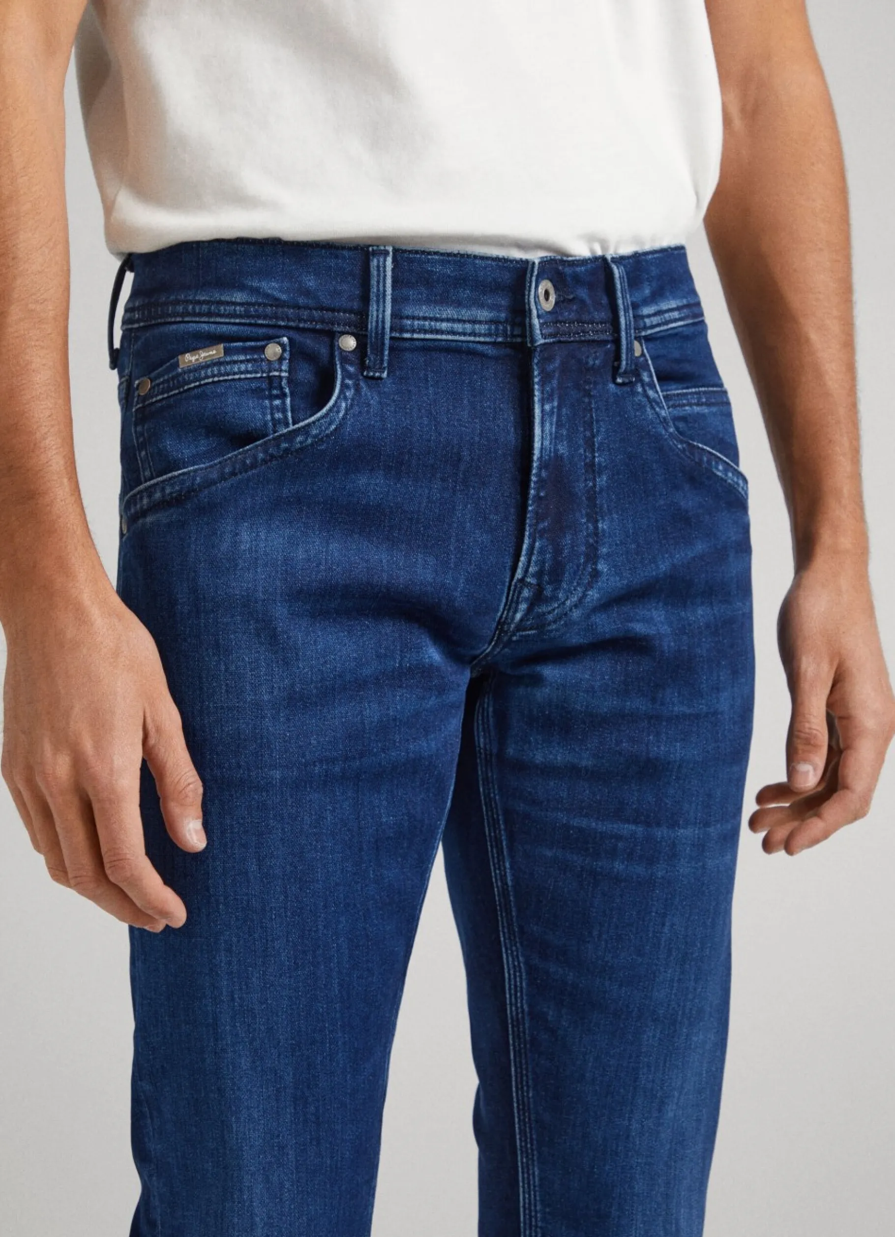 Men Pepe Jeans Track Fit Mid-Rise Jeans