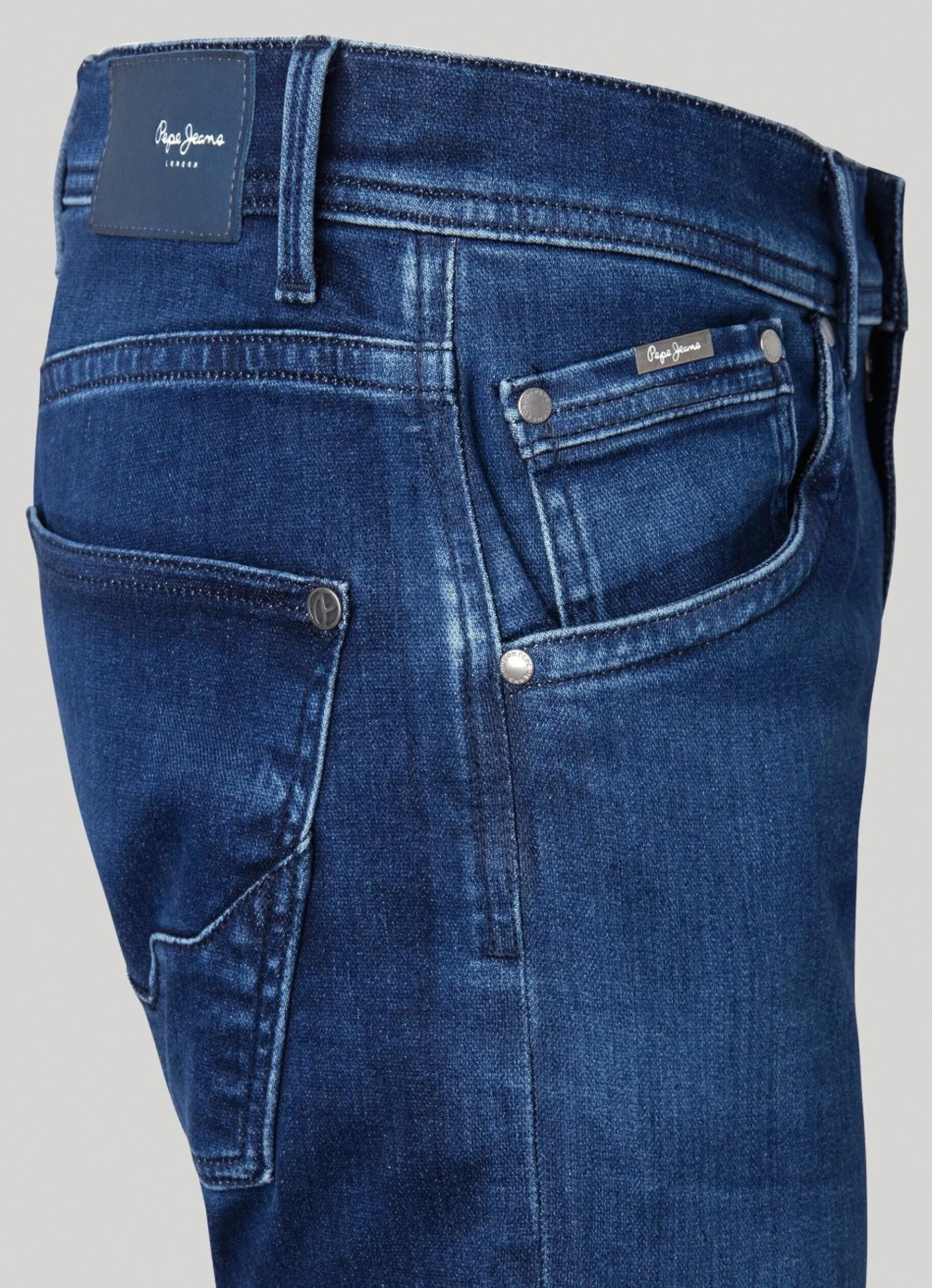 Men Pepe Jeans Track Fit Mid-Rise Jeans