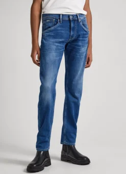 Men Pepe Jeans Track Regular Fit Mid-Rise Jeans
