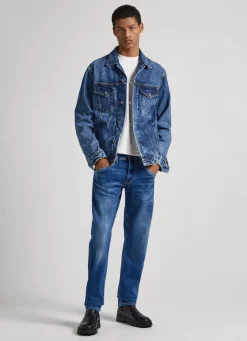 Men Pepe Jeans Track Regular Fit Mid-Rise Jeans