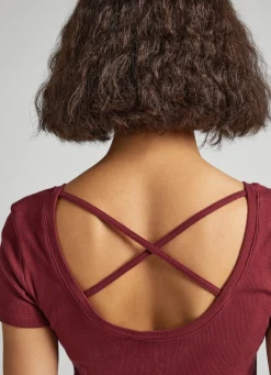 Women Pepe Jeans T-Shirt With Crossed Back Straps