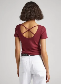 Women Pepe Jeans T-Shirt With Crossed Back Straps