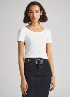 Women Pepe Jeans T-Shirt With Crossed Back Straps