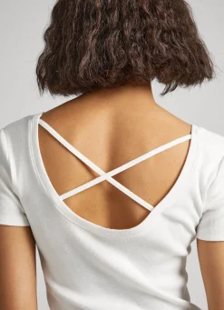 Women Pepe Jeans T-Shirt With Crossed Back Straps