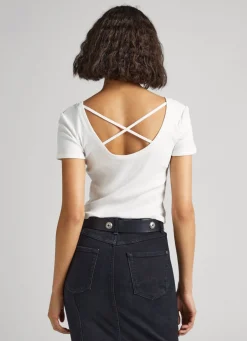 Women Pepe Jeans T-Shirt With Crossed Back Straps
