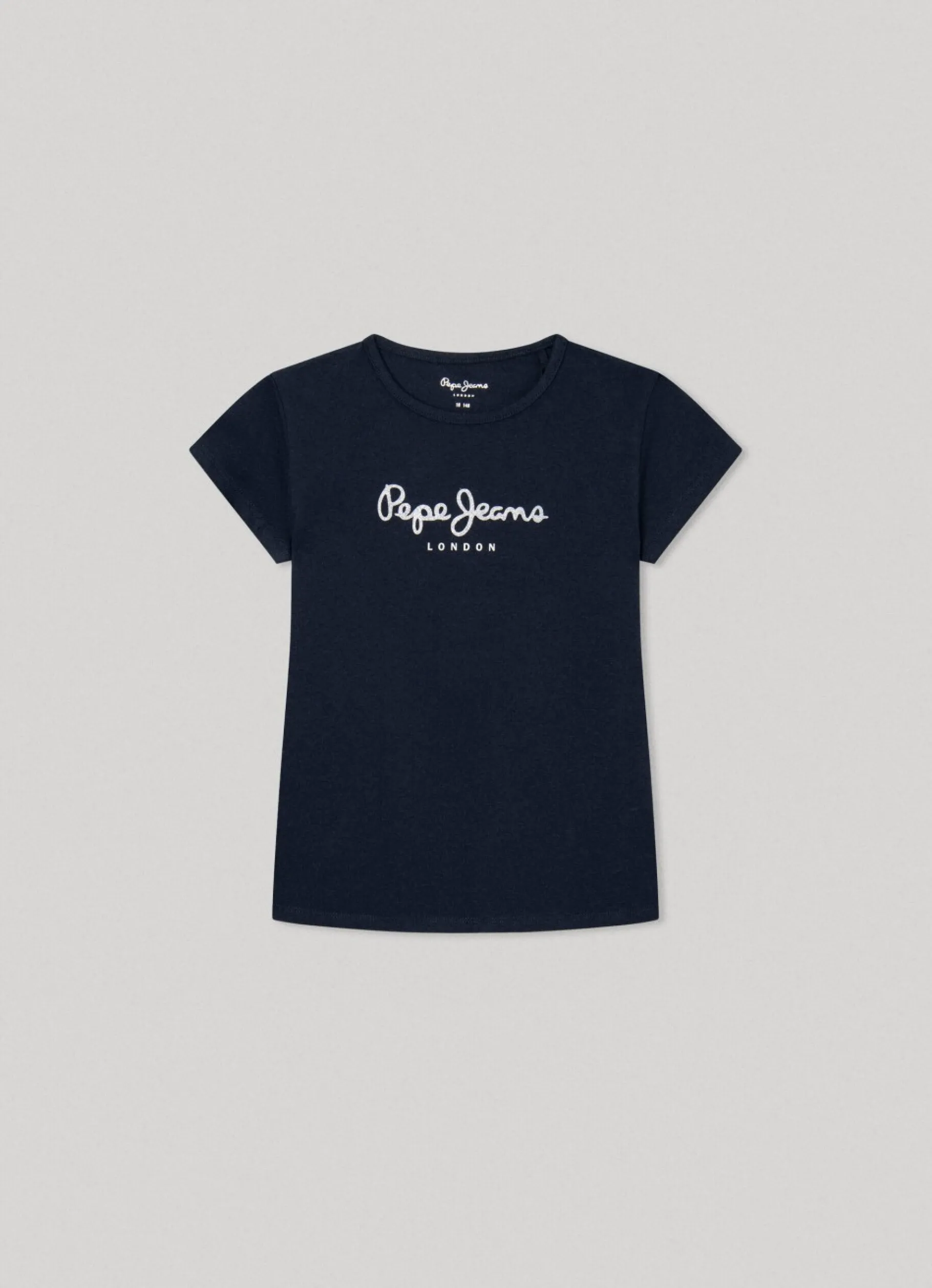 Girl Pepe Jeans T-Shirt With Glitter Detail Logo