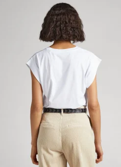 Women Pepe Jeans T-Shirt With Rhinestone Detail
