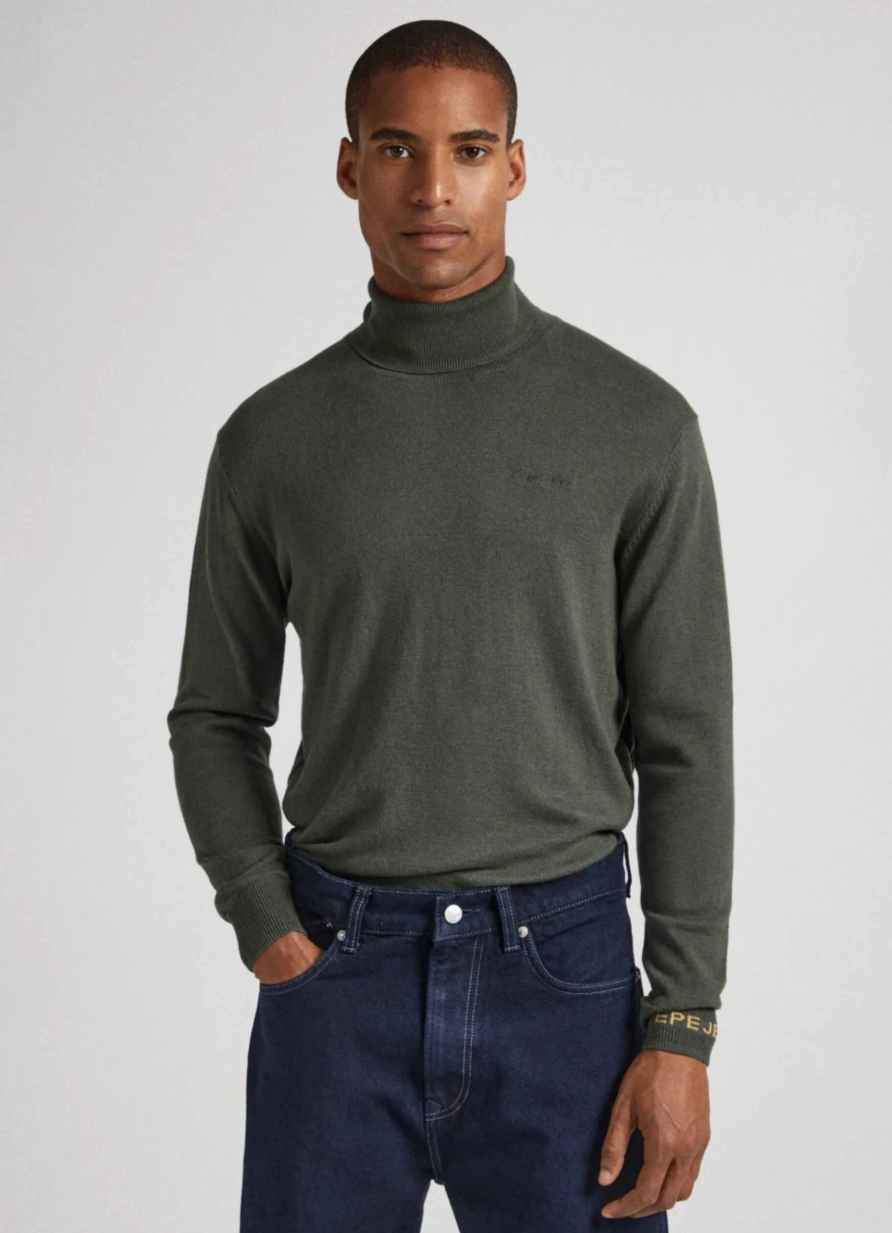 Men Pepe Jeans Turtle Neck Cotton Knit