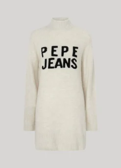Women Pepe Jeans Turtleneck Dress With Logo