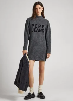 Women Pepe Jeans Turtleneck Dress With Logo