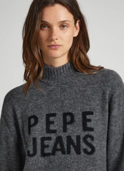 Women Pepe Jeans Turtleneck Dress With Logo