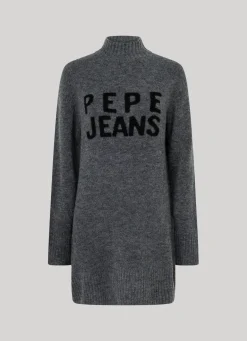 Women Pepe Jeans Turtleneck Dress With Logo