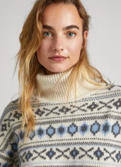 Women Pepe Jeans Turtleneck Jacquard Knit