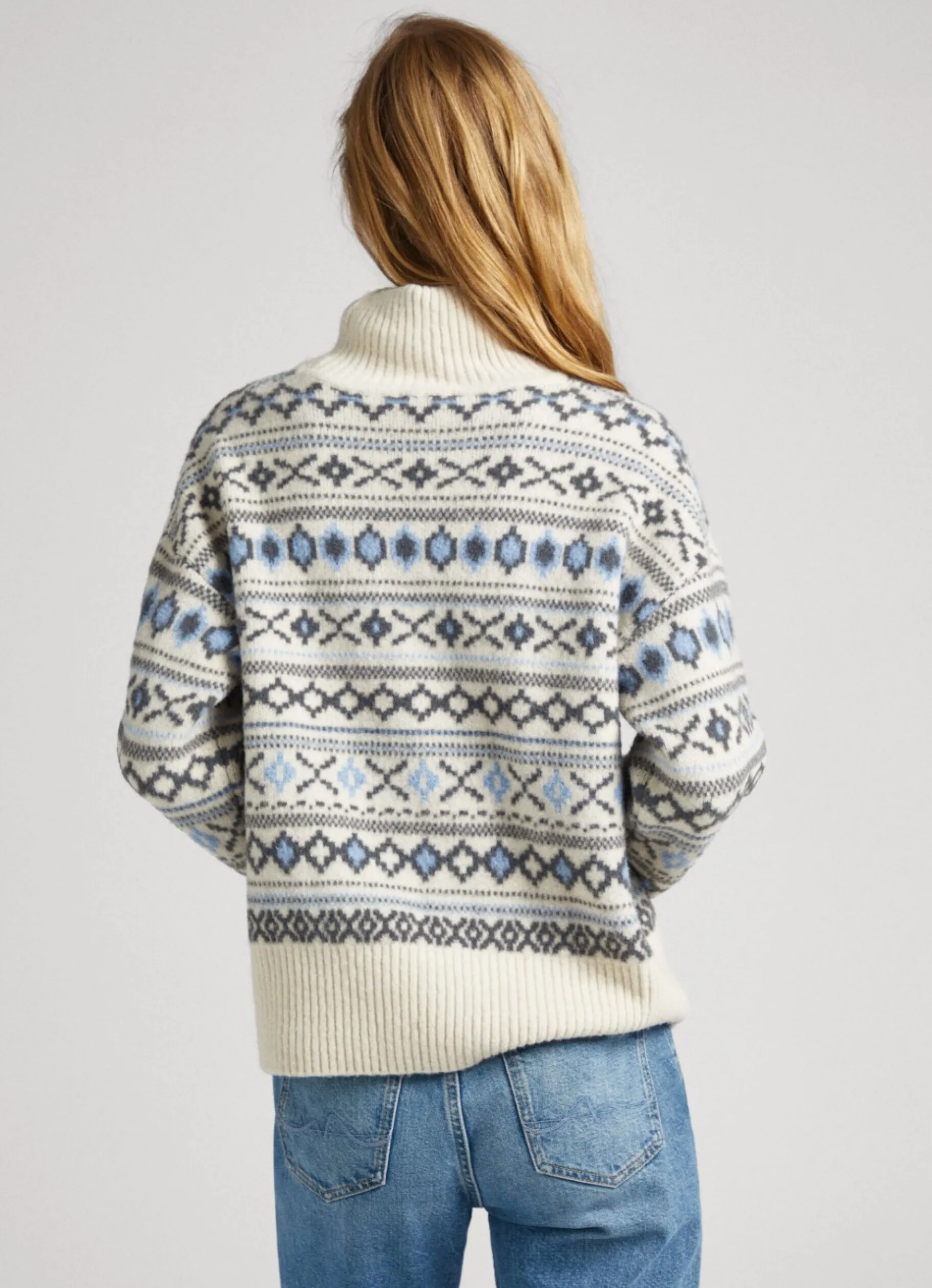 Women Pepe Jeans Turtleneck Jacquard Knit