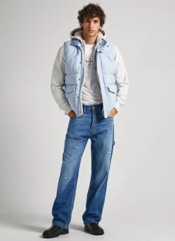 Men Pepe Jeans Twill Padded Waistcoat