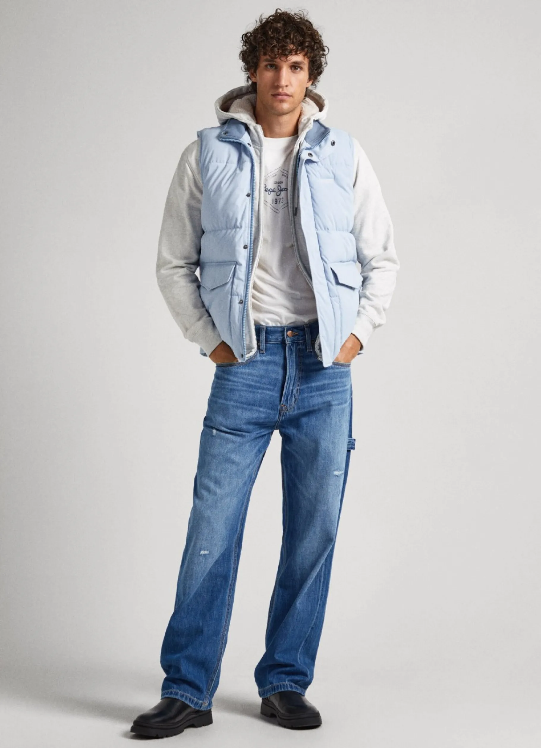 Men Pepe Jeans Twill Padded Waistcoat