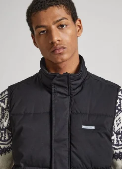 Men Pepe Jeans Twill Padded Waistcoat