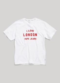Women Pepe Jeans Unisex I Love London Printed T-Shirt