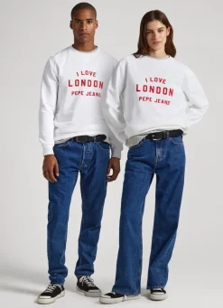 Men Pepe Jeans Unisex Printed Round Neck Sweatshirt