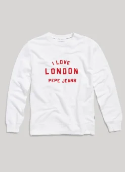 Women Pepe Jeans Unisex Printed Round Neck Sweatshirt