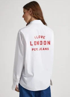 Men Pepe Jeans Unisex Shirt With I Love London Print On Back