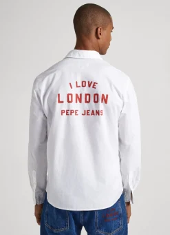 Women Pepe Jeans Unisex Shirt With I Love London Print On Back