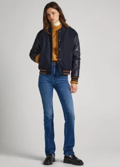 Women Pepe Jeans Varsity Bomber Jacket
