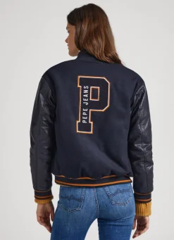 Women Pepe Jeans Varsity Bomber Jacket
