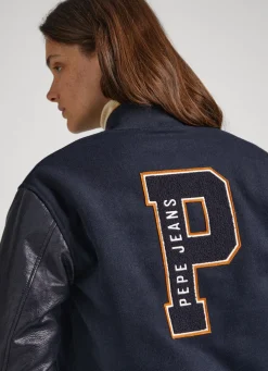 Women Pepe Jeans Varsity Bomber Jacket