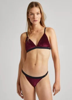 Women Pepe Jeans Velvet Knickers With Lace