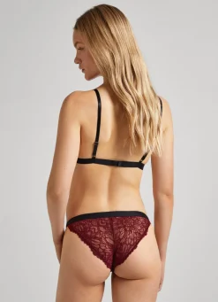Women Pepe Jeans Velvet Knickers With Lace