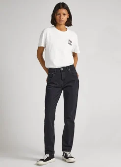 Women Pepe Jeans Violet Loose Fit High Waisted Jeans