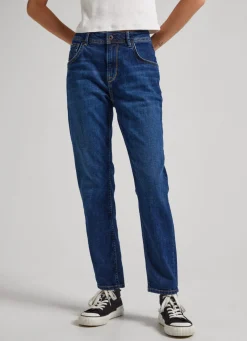 Women Pepe Jeans Violet Relaxed Fit High Waist Jean