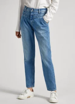 Women Pepe Jeans Violet Relaxed Fit High-Rise Jeans