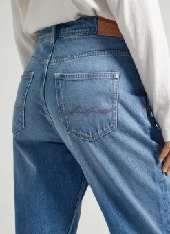 Women Pepe Jeans Violet Relaxed Fit High-Rise Jeans