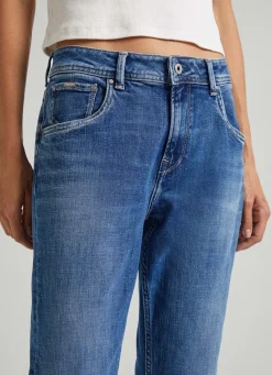 Women Pepe Jeans Violet Relaxed Fit High-Rise Jeans