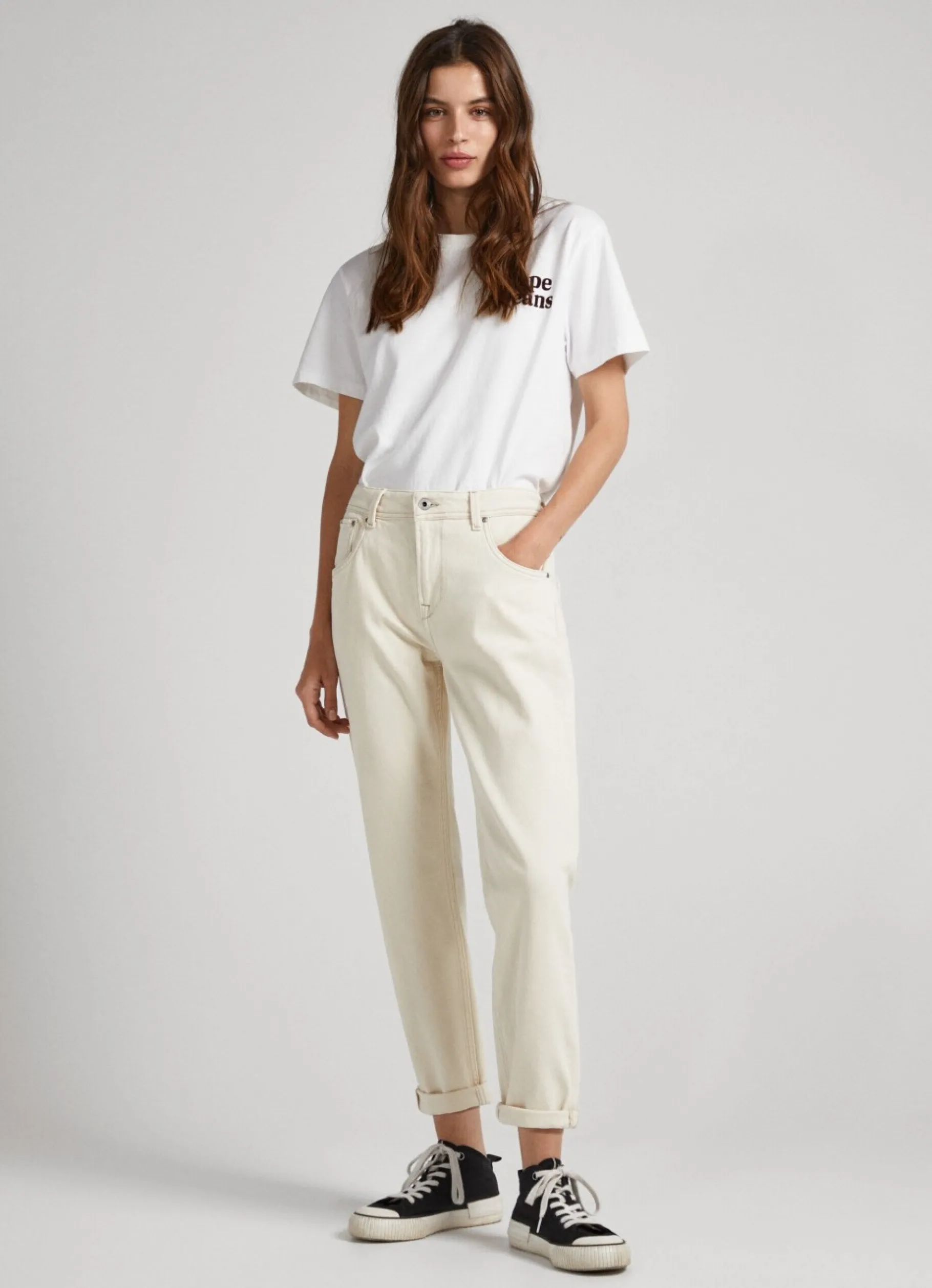 Women Pepe Jeans Violet Relaxed Fit High-Rise Jeans