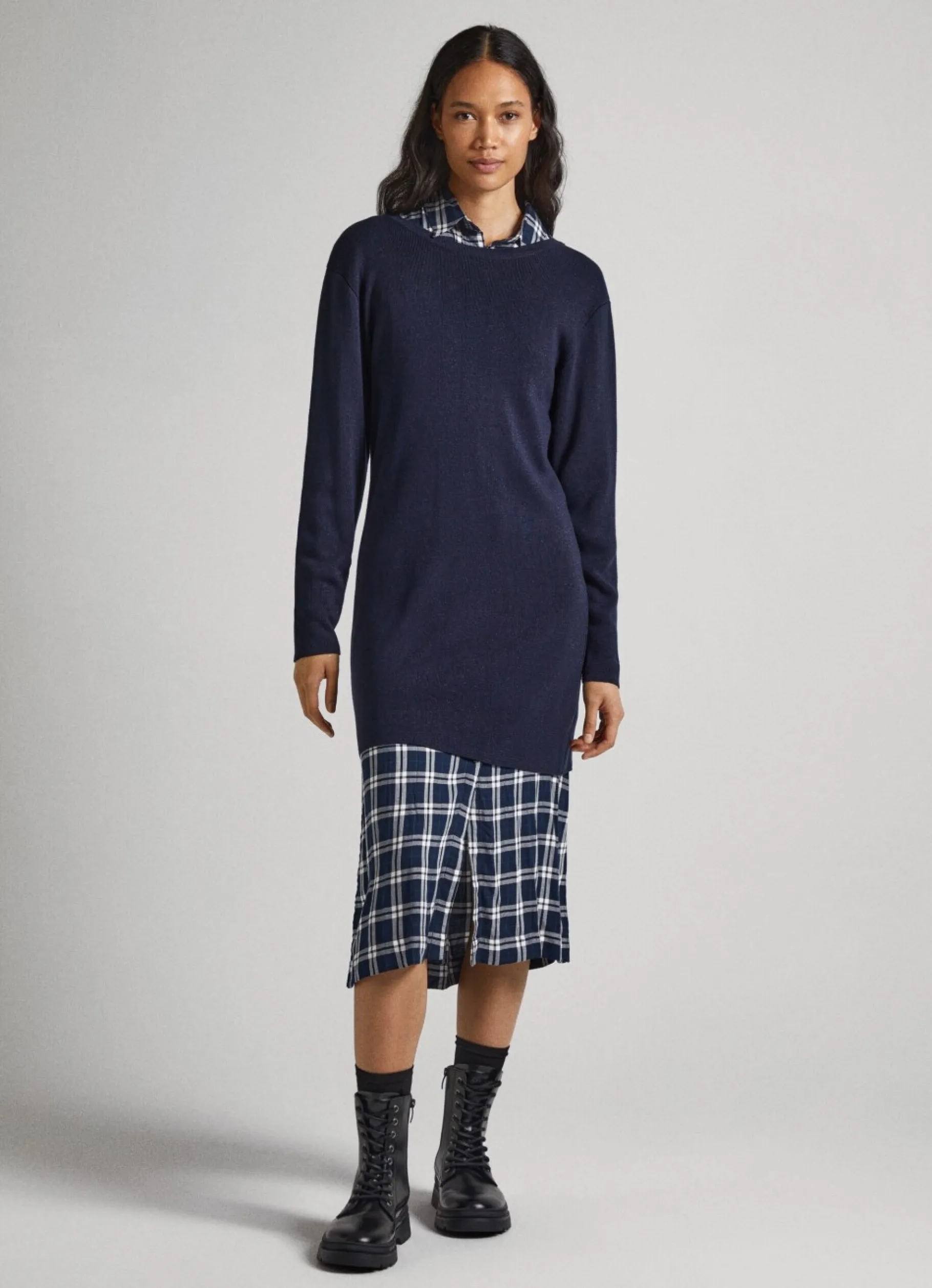 Women Pepe Jeans V-Neck Tencel Dress