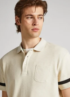 Men Pepe Jeans Waffle Knit Polo Shirt