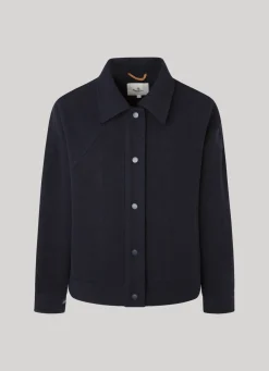 Women Pepe Jeans Wool Blend Herringbone Print Jacket