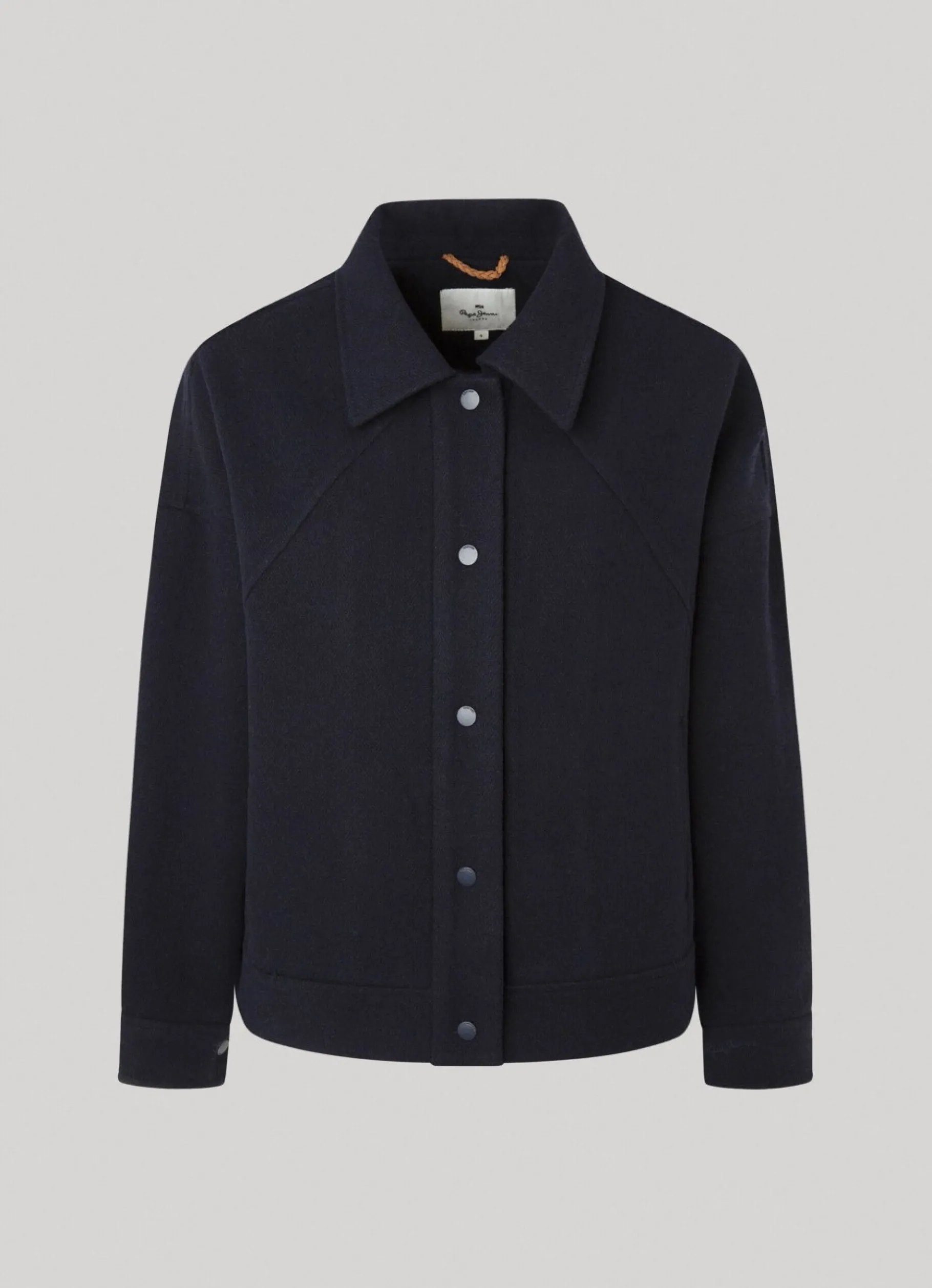 Women Pepe Jeans Wool Blend Herringbone Print Jacket