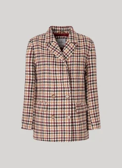 Women Pepe Jeans Wool Blend Houndstooth Print Blazer