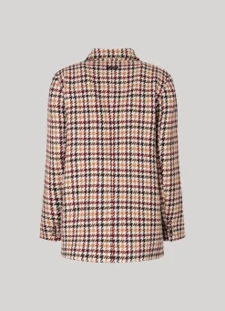 Women Pepe Jeans Wool Blend Houndstooth Print Blazer