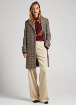 Women Pepe Jeans Wool Houndstooth Coat