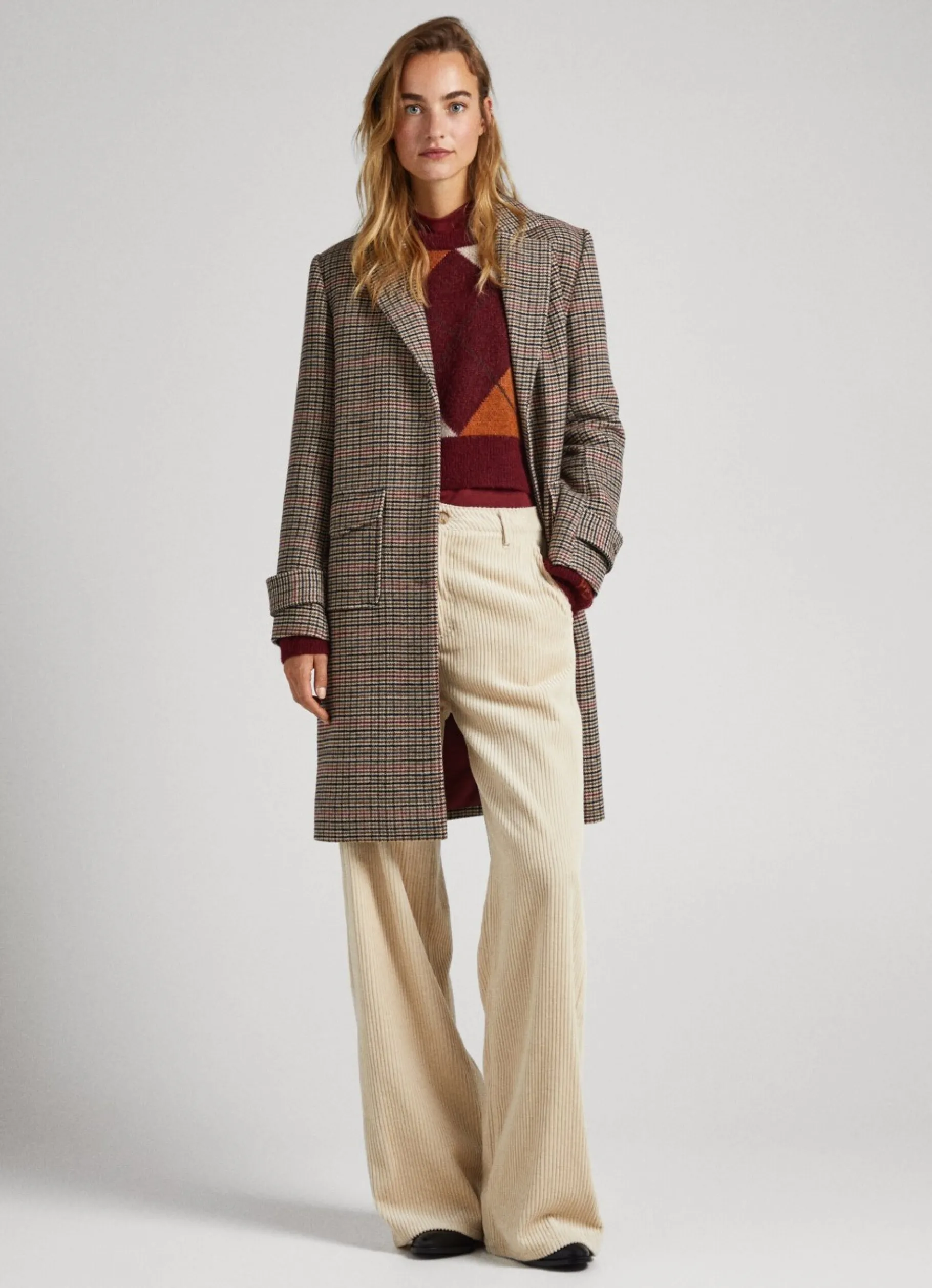 Women Pepe Jeans Wool Houndstooth Coat