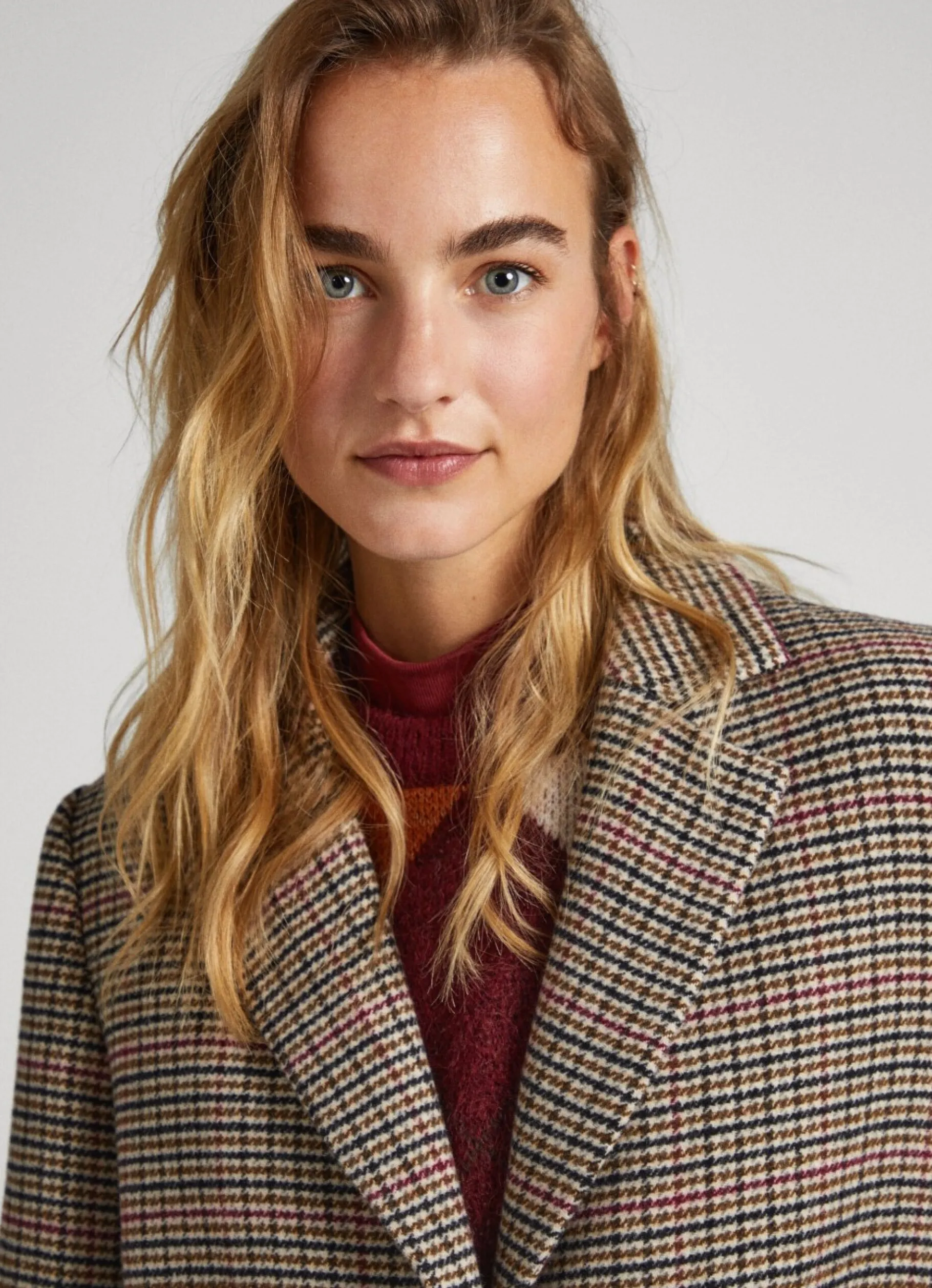 Women Pepe Jeans Wool Houndstooth Coat