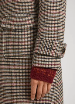 Women Pepe Jeans Wool Houndstooth Coat