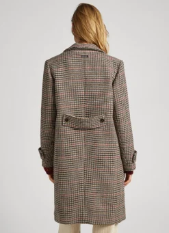 Women Pepe Jeans Wool Houndstooth Coat